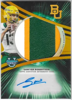 2025 Bowman Best U Sawyer Robertson Jumbo Relic Auto /50 Gold RPA SP - Image 1