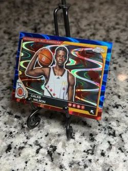 2025 Topps Chrome McDonald's All American Blue Raywave Variation Caleb Wilson - Image 2