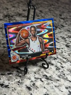 2025 Topps Chrome McDonald's All American Blue Raywave Variation Caleb Wilson - Image 3