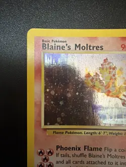 Pokemon TCG Blaine's Moltres Gym Heroes Holo Card 1/132 - Image 3