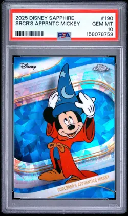 2025 Topps Chrome Disney Sapphire Sorcerer's Apprentice Mickey #190 🔥 PSA 10 🔥 - Image 1