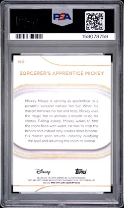 2025 Topps Chrome Disney Sapphire Sorcerer's Apprentice Mickey #190 🔥 PSA 10 🔥 - Image 2