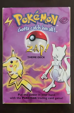 Pokemon 1999 WOTC Zap Theme Deck Box + Charmander Vintage Base Set Cards! - Image 1