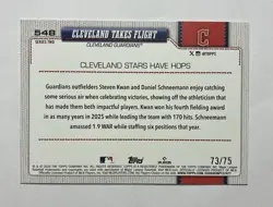 2026 Topps Series 2 Cleveland Takes Flight #548 Black 73/75 - Image 2