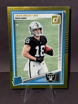 2025 Panini Donruss - Rated Rookie Jack Bech #320 Press Proof Gold /50 (RC) - Image 3