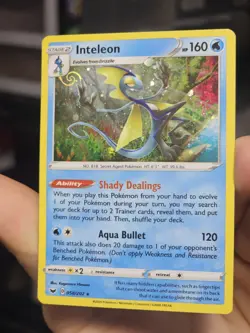 Pokemon TCG Inteleon 058/202 Cosmos Holo Exclusive W/HD Galaxy Hand Swirl - Image 1
