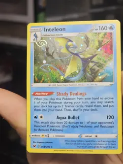 Pokemon TCG Inteleon 058/202 Cosmos Holo Exclusive W/HD Galaxy Hand Swirl - Image 3