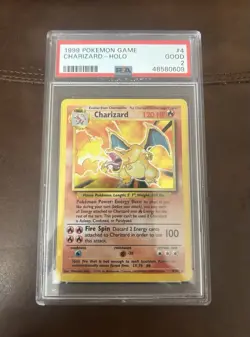 1999 Pokemon Base Set Unlimited #4 Charizard-Holo PSA 2 4/102 Pokemon Card!! - Image 1