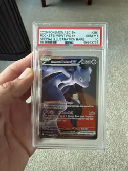 2026 POKEMON ASC EN-ASCENDED HEROES #281 TEAM ROCKET'S MEWTWO EX PSA 10 - Image 1