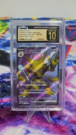 Pokemon TCG Sv2a Card 151 Alakazam ex 190/165 Holo SR CGC Pristine 10 2023 JP - Image 1
