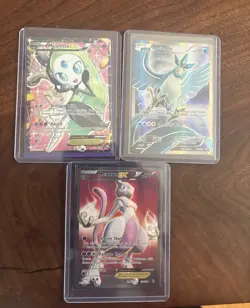3 Pokemon Cards TCG Meloetta EX Full Art RC25/RC25 Mewtwo EX 54/113 Articuno - Image 1