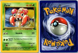 Pokemon Card - Paras Jungle 59/64 1999 Common 1st Edition Moderately Played - Image 3