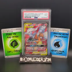 PSA 10 Reshiram & Charizard GX #194/214 Tag Team Unbroken Bonds Pokemon Card - Image 1