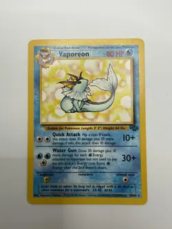 Vaporeon 28/64 Rare Non-Holo Jungle Pokemon Card WOTC 1999 LP - Image 1