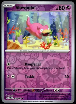 Pokemon TCG Slowpoke 057/142 2024 Stellar Crown Reverse Holo Common Card - LP - Image 1