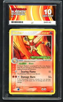 Pokemon Card - ACE 10 Blaziken 1/106 - Ex Emerald Reverse Holo - GEM MINT - Image 1