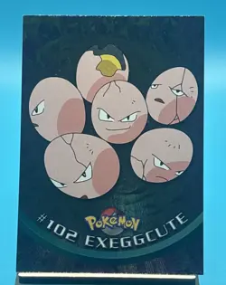 Topps Pokemon Foil Holo Card TV Animation Series 2 Blue Logo #102 Exeggcute MP+ - Image 1