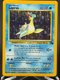 Lapras 10/62 Holo Rare Pokemon Card Unlimited Edition Fossil NP MINT!! - Image 2