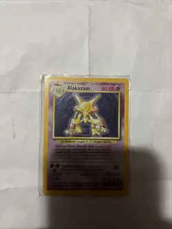 Pokemon Alakazam TCG Holo Card Base Set, 1/102 Unlimited Holo Rare, Stage 2 - Image 1