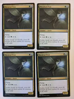 Maraleaf Pixie playset (4 cards) Throne of Eldraine NM ELD MtG Magic - Image 1
