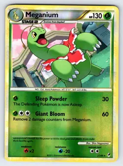 Meganium 27/95 2011 Call of Legends Set Pokemon Card Reverse Holo Rare - Lp - Image 1