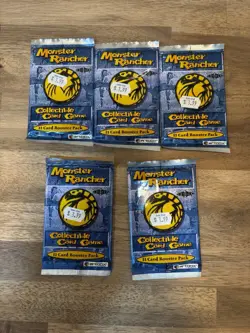 (X5) Monster Rancher 1st Edition Collectible Card Game Booster Packs Artbox - Image 1