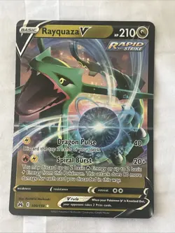 Pokemon TCG Rayquaza v Crown Zenith Holo Ultra Rare Card 100/159 - Image 1