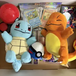 Pokemon Plush Squirtle & Charmander, Poke Ball, TCG Cards, Pack, Slab & more - Image 1