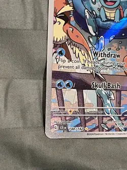Pokemon TCG Squirtle Stellar Crown Illustration Card 148/142 Near Mint - Image 2