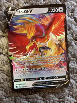 Pokemon Ho-Oh V 140/195 Silver Tempest Holo Ultra Rare Card NM⁠ - Image 1