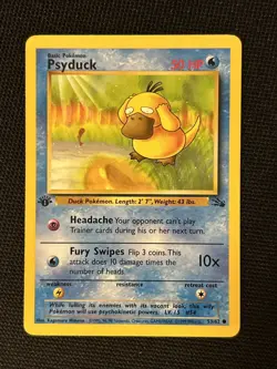 Psyduck 53/62 (1st Edition) *Near Mint* Fossil ‘Never Played Card’ - Image 1
