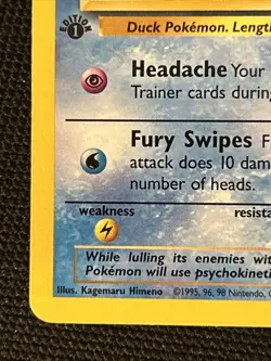 Psyduck 53/62 (1st Edition) *Near Mint* Fossil ‘Never Played Card’ - Image 2