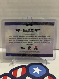 2025 Topps Chrome Cosmic Lamar Jackson Stars In The Night Gold Interstellar 7/50 - Image 4