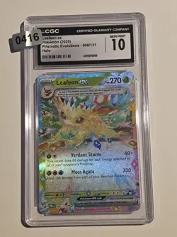 Leafeon ex - (Prismatic Evolutions Stamp) 006/131 CGC 10 Pokemon TCG - Image 1