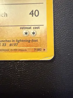 Hitmonchan | Pokemon TCG Card | Holo Rare | Unlimited | Base Set | 7/102 | MP - Image 3