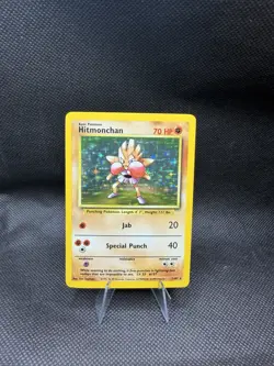 Pokemon TCG Hitmonchan Base Set Holo Unlimited Rare Card 7/102 - Image 1