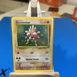 Pokemon TCG Hitmonchan Base Set Holo Card 7/102 Unlimited Rare LP - Image 1