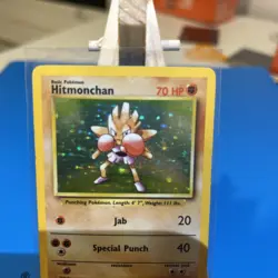 Pokemon TCG Hitmonchan Base Set Holo Card 7/102 Unlimited Rare LP - Image 3