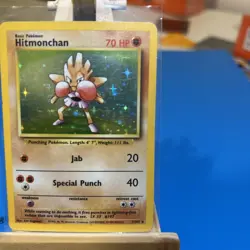 Pokemon TCG Hitmonchan Base Set Holo Card 7/102 Unlimited Rare LP - Image 4
