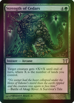 MTG Strength of Cedars Foil ** Champions of Kamigawa ** English (LP) - Image 1