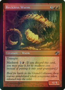 MTG Reckless Wurm Foil ** Planar Chaos ** English (LP) - Image 1