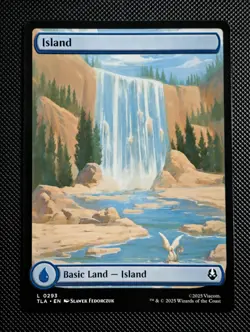 Island (Full Art) | MTG TLA | Waterfall Momo Basic Land Blue Mana | NM - Image 1