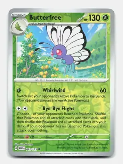 Butterfree 012/165 Uncommon MEW 151 Pokemon Reverse Holo NM/M - Image 1