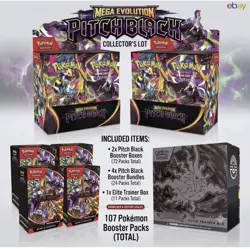 PRE-ORDER Pokemon TCG Pitch Black Bundle - 2x Booster Boxes 4x Bundles 1x PC - Image 1