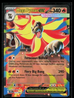 Mega Pyroar ex 015/086 Double Rare Holo Chaos Rising Pokemon NM - Image 1