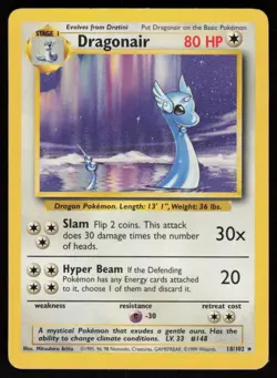 Dragonair 18/102 Rare Base Set Unlimited Pokemon MP - Image 1