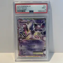 Pokemon Mewtwo EX Holo Ultra Rare TCG Card Evolutions 52/108 PSA 9 - Image 1