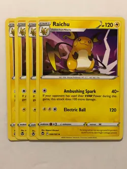 Pokemon Card Silver Tempest 4x Playset Raichu 050/195 NM - Image 1