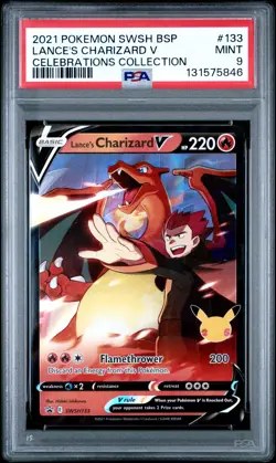PSA 9 Pokemon TCG 2021 Pokemon Swsh Black Star Promo #133 Lance'S Charizard V - Image 1