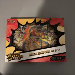 Pokemon Ascended Heroes Mega Emboar Ex Box 4 Packs tcg Sealed mega evolution - Image 1